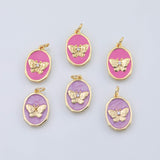 18K Gold PVD Butterfly Enamel charm - Tarnish Resistant