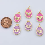 18K Gold PVD Butterfly Enamel charm - Tarnish Resistant