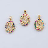 18K Gold PVD Mother Mary charm multicolor - Tarnish Resistant