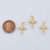 18K Gold PVD Cross charm - Tarnish Resistant