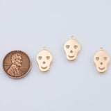 18K Gold PVD Skull charm halloween charm - Tarnish Resistant
