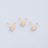 18K Gold PVD Horn Elk Deer Head charm - Tarnish Resistant