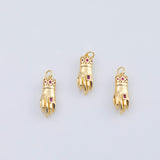 18K Gold PVD H OK sign fist charm - Tarnish Resistant