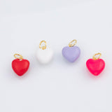 18K Gold PVD Enamel puffy heart 15x18mm pendant charms 22K - Tarnish Resistant