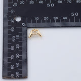 18K Gold PVD Love Heart Charm H Gesture Charm Supplies E372 10mm x 14.4mm x 4.5mm - Tarnish Resistant