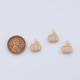 18K Gold PVD Pumpkin Charm 11x13mm Autumn Fall Halloween Charms Pendant Charms - Tarnish Resistant
