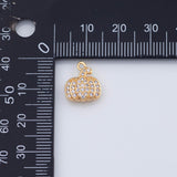 18K Gold PVD Pumpkin Charm 11x13mm Autumn Fall Halloween Charms Pendant Charms - Tarnish Resistant