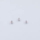 18K Gold PVD Tiny Teardrop Charm 4x6mm White Pendant Charms - Tarnish Resistant