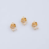 18K Gold pvd Rose Charm 16x12mm Flower Charms Pendant Charms - Tarnish Resistant