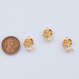 18K Gold PVD Rose Charm 16x12mm Flower Charms Pendant Charms - Tarnish Resistant