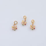 18K Gold pvd Multicolor Snowflake Charm With Large Hole Bail 9x18mm Charms Pendant Charms - Tarnish Resistant