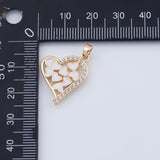 18K Gold PVD Heart Charm with White Enamel 18x20mm - Tarnish Resistant