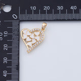 18K Gold PVD Heart Charm with White Enamel 18x20mm - Tarnish Resistant