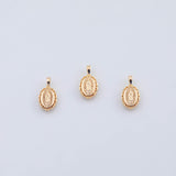 18K Gold PVD Mary Jesus Charm 9x16mm Maria Jesus Christian Catholic Charm - Tarnish Resistant