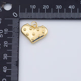 18K Gold PVD Puffy heart 16x20mm - Tarnish Resistant