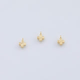 18K Gold PVD Small hammered cross charm 6mm double-sided crosses charm - Tarnish Resistant