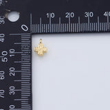 18K Gold PVD Small hammered cross charm 6mm double-sided crosses charm - Tarnish Resistant