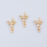 18K Gold PVD Cupid Angel with Wings Charm 18x27mm Charms Pendant Charms - Tarnish Resistant
