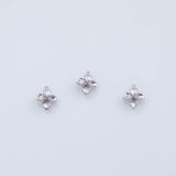 18K Gold PVD flower with 4 petals 10mm birth month flowers white pendant charms - Tarnish Resistant