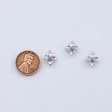 18K Gold PVD flower with 4 petals 10mm birth month flowers white pendant charms - Tarnish Resistant