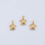 18K Gold PVD Turtle Charm 18x13mm Dotted Sea Turtle Tortoise Ocean Beach Charms Pendant Charms - Tarnish Resistant