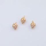 18K Gold PVD lavender strawberry charm 10x14mm fruit charms pendant charms - Tarnish Resistant
