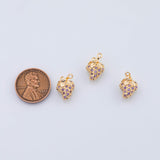 18K Gold PVD lavender strawberry charm 10x14mm fruit charms pendant charms - Tarnish Resistant