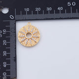 18K Gold PVD Sunburst charm 20mm sun burst star charm - Tarnish Resistant