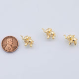18K Gold PVD Elephant 3D Charm 11X16mm 22k s Gold Charms - Tarnish Resistant