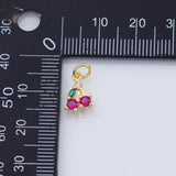 18K Gold PVD Cherry Charm Ruby Red Cherries Charm - Tarnish Resistant