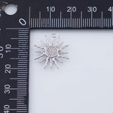 18K Gold PVD Sun Burst Charm 17mm White Sunburst Pendant Charms - Tarnish Resistant