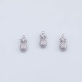 18K Gold PVD pineapple charm 7x16mm white pendant charms - Tarnish Resistant