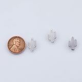 18K Gold PVD cactus charm 9x14mm white pendant charms - Tarnish Resistant