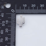 18K Gold PVD cactus charm 9x14mm white pendant charms - Tarnish Resistant