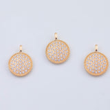 18K Gold PVD Round Coin Charm 14K 19mm Charm - Tarnish Resistant