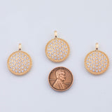 18K Gold PVD Round Coin Charm 14K 19mm Charm - Tarnish Resistant