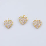 18K Gold PVD Plain Heart Charm Heart Pendant 15x16mm - Tarnish Resistant