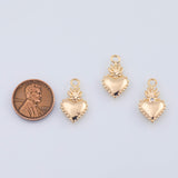 18K Gold PVD heart charm 12x21mm pendant charms - Tarnish Resistant