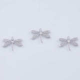 18K Gold PVD Dragonfly Charm 16x21mm Damselfly White Pendant Charms - Tarnish Resistant