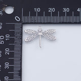 18K Gold PVD Dragonfly Charm 16x21mm Damselfly White Pendant Charms - Tarnish Resistant