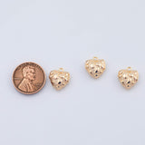 18K Gold PVD Heart Strawberry Charm 12mm - Tarnish Resistant