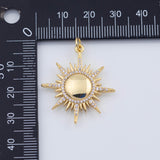 18K Gold PVD sun north star charm 28mm charms pendant charms - Tarnish Resistant