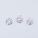 18K Gold PVD moon stars 13mm white pendant charms - Tarnish Resistant