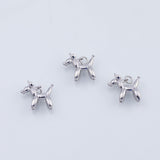 18K Gold PVD Dog Poodle Charm 3D 17x15mm White Charm s Pendant Charms - Tarnish Resistant