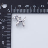 18K Gold PVD Dog Poodle Charm 3D 17x15mm White Charm s Pendant Charms - Tarnish Resistant