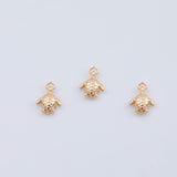 18K Gold PVD Turtle charm 12x15mm tortoise sea turtle charm - Tarnish Resistant