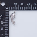 18K Gold PVD Gold Fish Charm Koi 8x21mm White Pendant Charms - Tarnish Resistant
