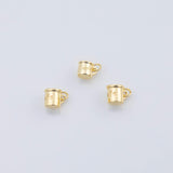 18K Gold PVD Coffee Cup charm Cafe - Tarnish Resistant