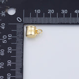 18K Gold PVD Coffee Cup charm Cafe - Tarnish Resistant