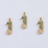 18K Gold PVD Seahorse sea horse charm - Tarnish Resistant